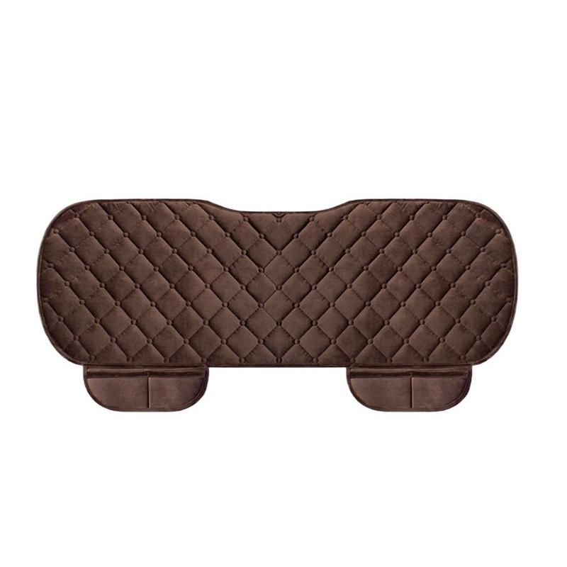 Rear Car Seat Covers Flocking Cloth Car Cushion Non Slide Checkered Winter Keep Warm Mat Pad Universal Fit Truck SUV Van
