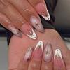 Elegant Star Press On Nail With Gold Metallic Edging ABS Material Artificial Nail For Formal Event Daily Wear