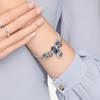 Pandora Star City Set 925 Silver Glass Synthetic Cubic Zirconia Bracelet Women's Blue ZT2082