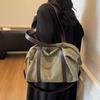 Yogodlns Oversized Canvas Fabric Shoulder Cross Body Bags For Women Solid Color Large Capacity Shopping Travelling Duffel Handbags