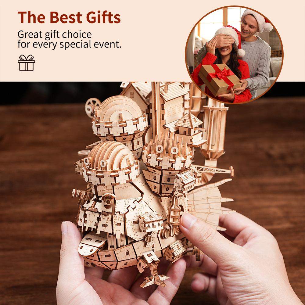 "Creative Castle Theme 3D Wooden Puzzle Wood Model Kit Diy Toy Home Decoration Challenging Best Gift For Kids Adult "