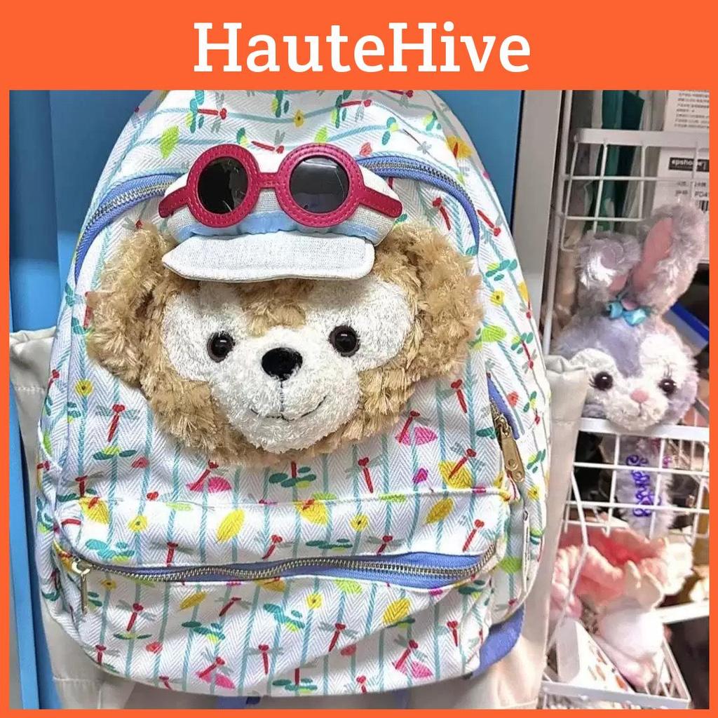 Duffy Bear Plush Schoolbag Backpack Plaid Pattern Travel Bag Gift Kids