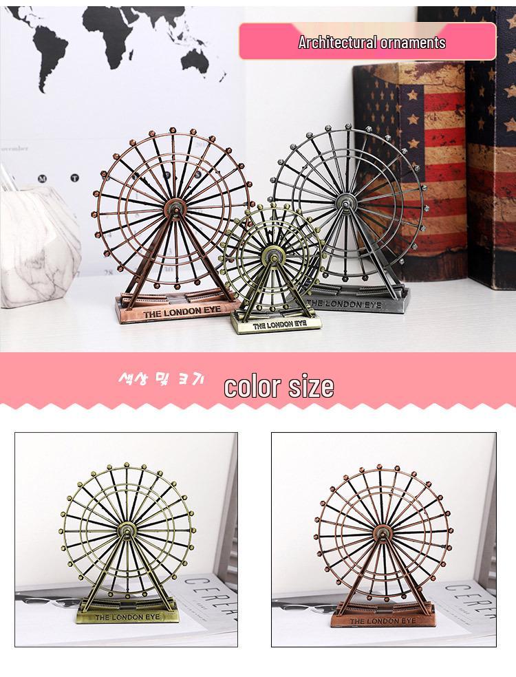 Vintage Ferris Wheel Decorative Ornament for Living Room, Wine Cabinet, TV Stand, or Office