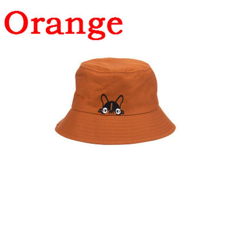 Unisex Embroidered Cute Dog Foldable Bucket Hat Beach Sun Hat Street Headwear Outdoor Cap Men and Woman Hat