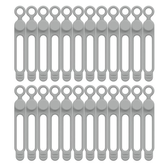 

24 шт. органайзер для кабелей эластичный самозастегивающийся дизайн пряжки силиконовый органайзер для проводов фиксатор для хранения бытовых принадлежностей 24PCS