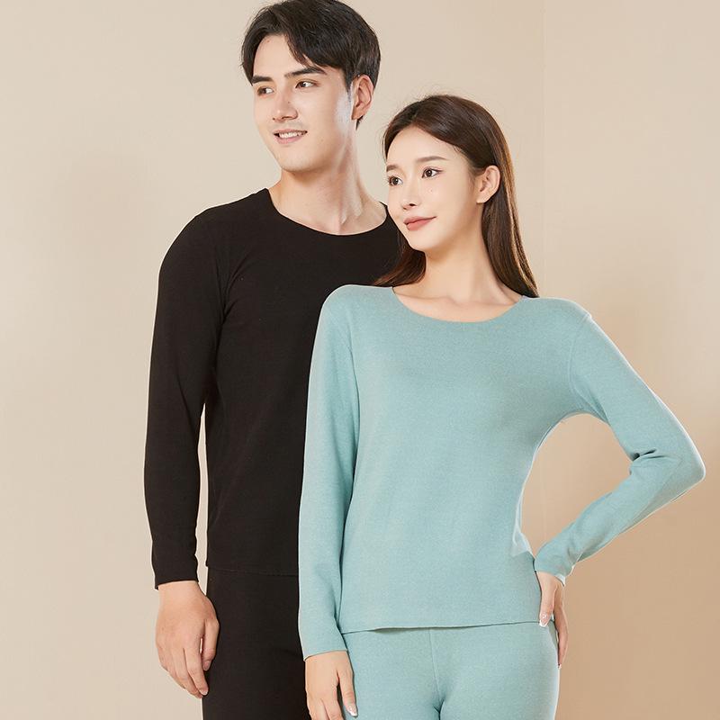Unisex Thermal Underwear Set: Women's Base Layer, Men's German Velvet, Thickened for Winter, Perfect for Couples, Includes Autumn Pants & Tops.