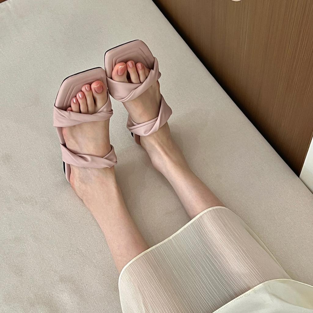 Soft and easy to wear! Pink purple flat-soled sandals women wear sandals soft-soled shoes in summer