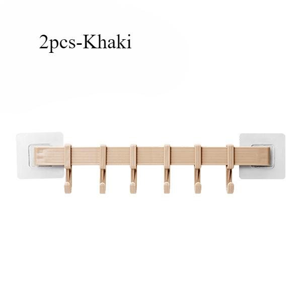 Hooks Wall Mounted Hanger with Sticker Heavy Duty Kitchen Rail Rack Bathroom PP Coat Hat Holder Clothes Towel Storage Hook