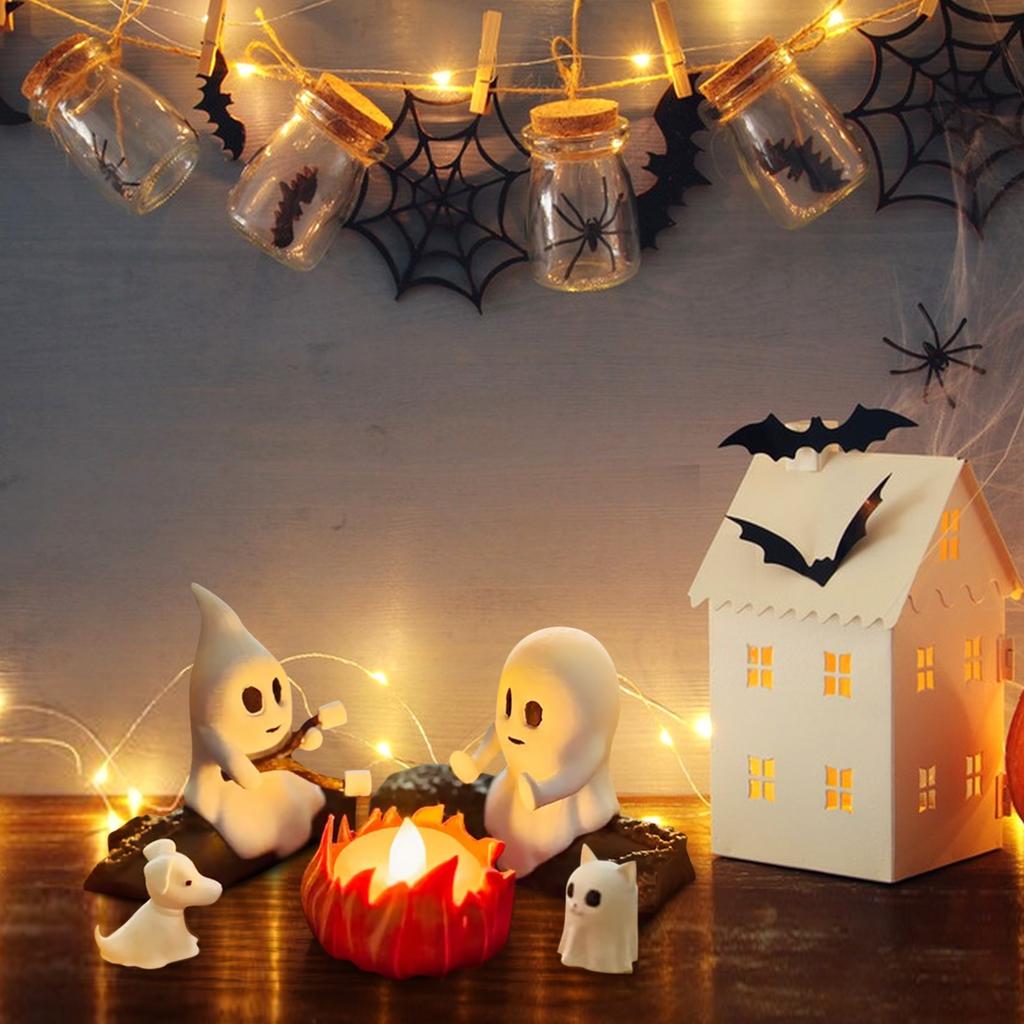 Gathering  Spooky  Decor  Cute Figurine Set  Display  Haunted Scene  Adventures