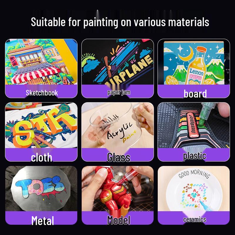 STA 1000 Waterproof Acrylic Marker - 100 Color Opaque Rainbow DIY Graffiti Pen