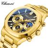 Original CHENXI Men Watches Gold Stainless Steel Waterproof Quartz Chronograph Date Luxury Watch For Men Relogio Masculino