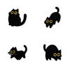 Black Whimsical Cat Cartoon Brooches Alluring And Versatile Accessories Set For Fashion Lovers