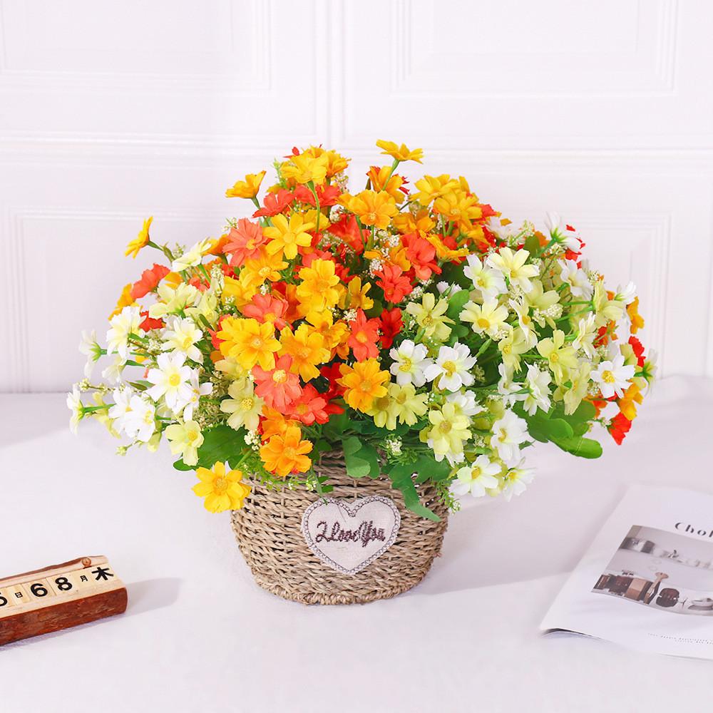 Realistic Daisy Fake Flower Arrangement For Bridal Bouquet Home Decoration Shoot Photo