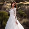 Customized Batch 2025 Spring New European and American Women's Clothing Amazon Long-sleeved One-word Shoulder Bridal Wedding Dress Dress