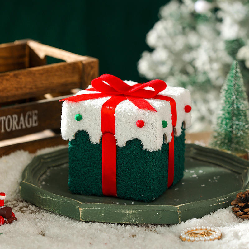 

Christmas Gift Box Reindeer Xmas Tree Felt Box with Ribbon Multifunctional Plush Candy Treat Box for Small Gifts Snacks Christma 1PC