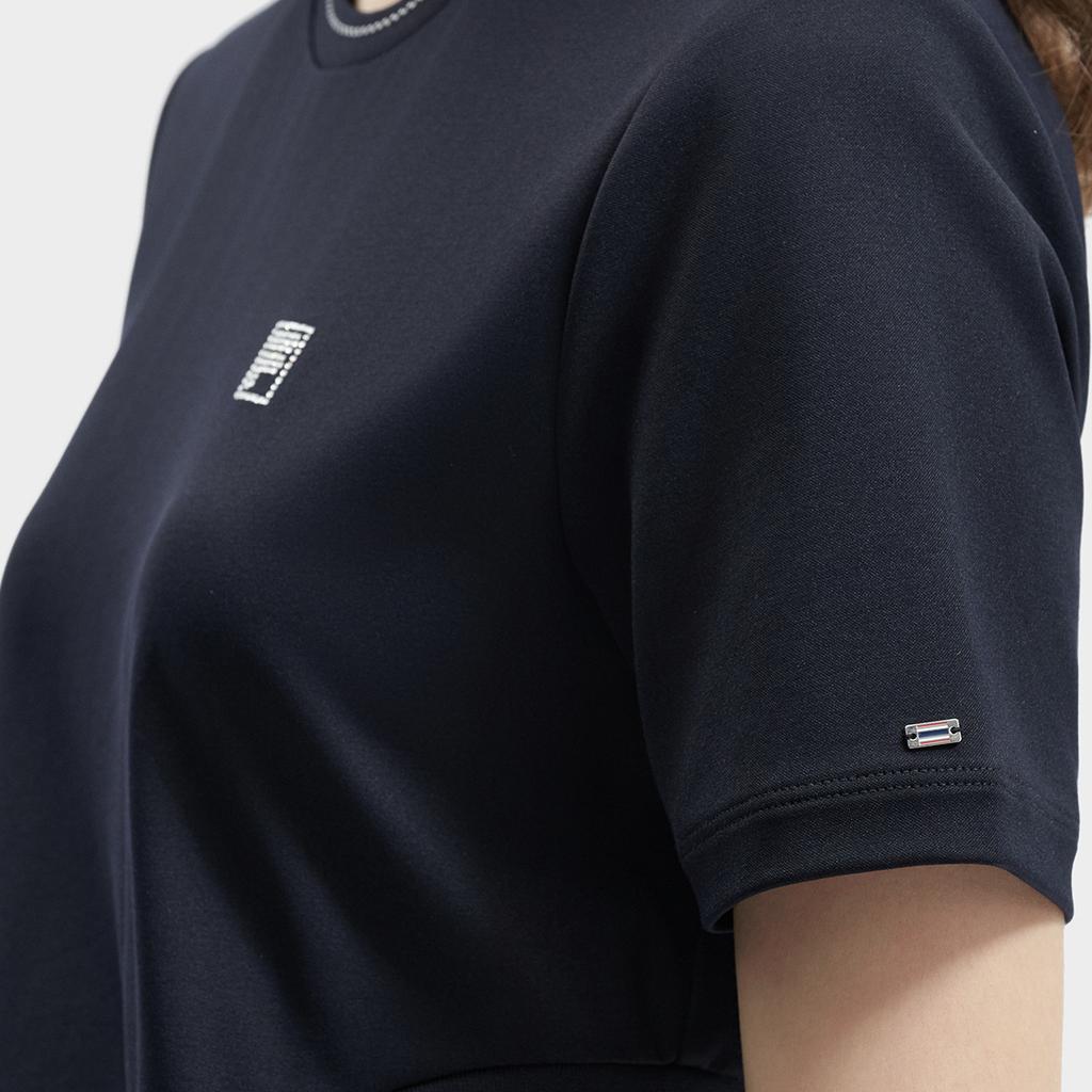 Fila Modern Heritage  DNA French Chic Fashionable Versatile Simple Short Sleeve Dress Women Dresses Legendary-Blue F11W431304FNV