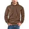 Men Hoodie Jacquard Texture Hooded Drawstring Long Sleeve Pullover Tops with Front Pocket Solid Color Spring Autumn Tops