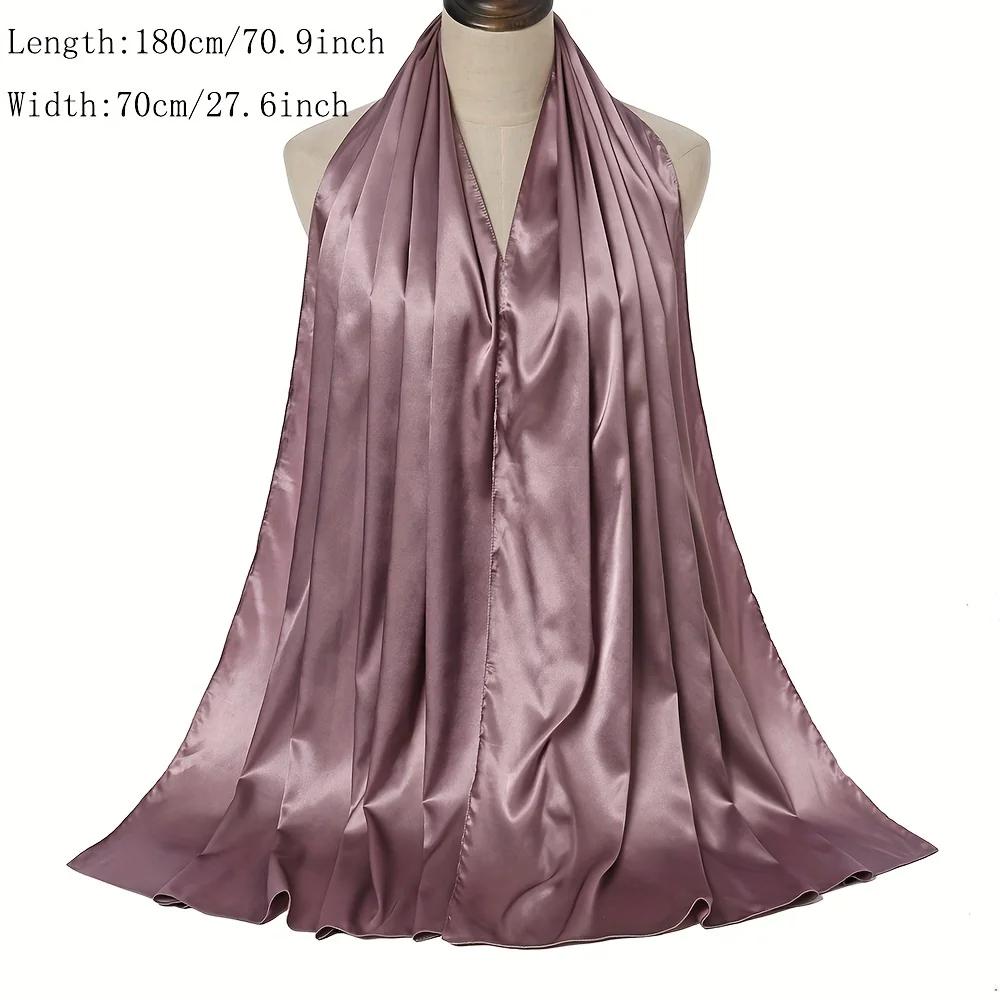 Premium Shimmer Silk Satin Hijab Scarf Women Luxury Medine Silk Veil Muslim Women Hijab Shiny Silk Shawl Women's Scarves Tippet