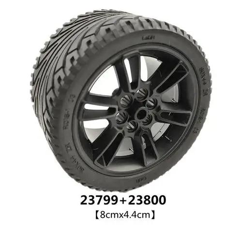 MOC High-Tech Tire Wheel Hub DIY Bricks Car Truck 44309 70695 15413 Construction Building Blocks Compatible Motorcycle Race Toys