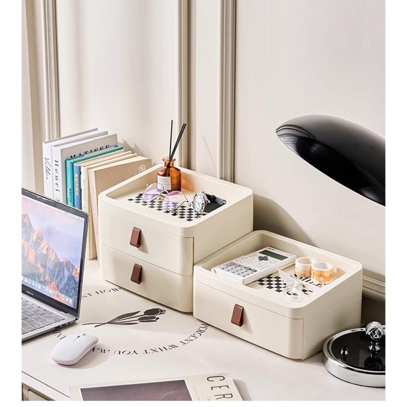 Desktop Cosmetics Storage Organizing Box Big Capacity Home Decor Makeup Storage Rack Stationery Drawer Storage Box Organizer