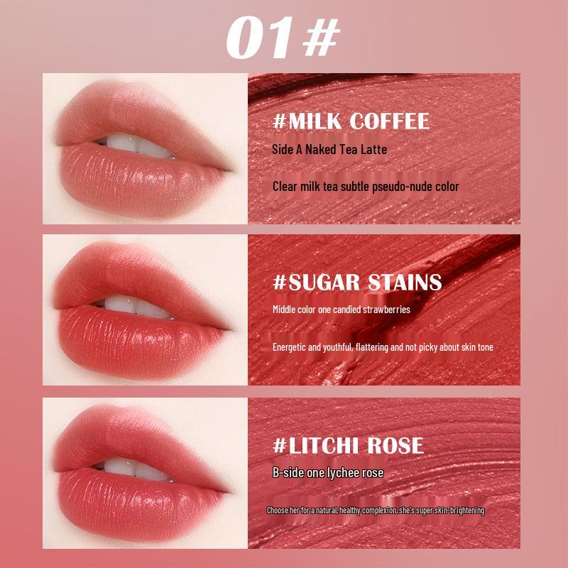 

Матовая бархатная трехцветная помада «Сияющее сердцебиение»: Нелипкий, Стойкий, Шелковистый Блеск для Губ для Осени/Зимы 3.8g