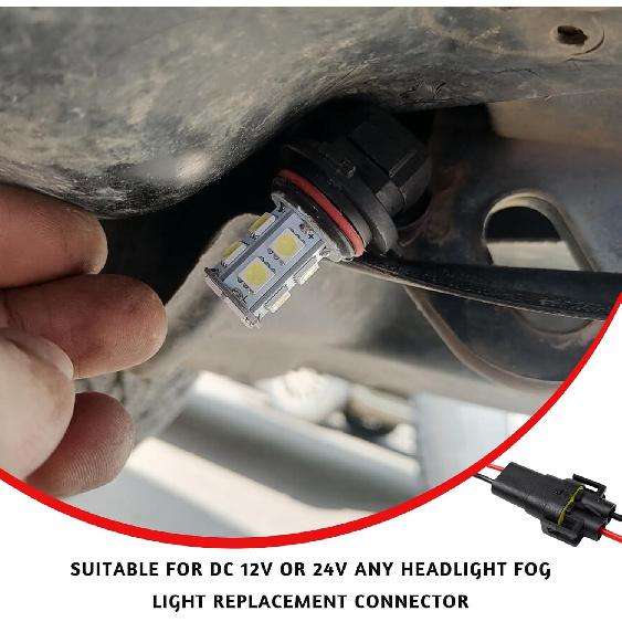 2 PCS Female Adapter Wiring Harness Sockets, 9005 9006 9012 HB3 HB4 Waterproof Headlight Wire Connector, Heavy Duty Auto Pigtail Plug Adapter for Fog