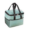Insulated Lunch Bag Thermal Picnic Tote with Phone and Utensil Compartments Water-Resistant Green 24x18x21cm