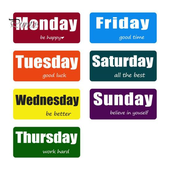 

7 шт./компл. магнит на холодильник с днями недели, красочный будний день, выходные, магнитный указатель даты, белая доска, магнит на холодильник, украшение для дома и офиса Sets