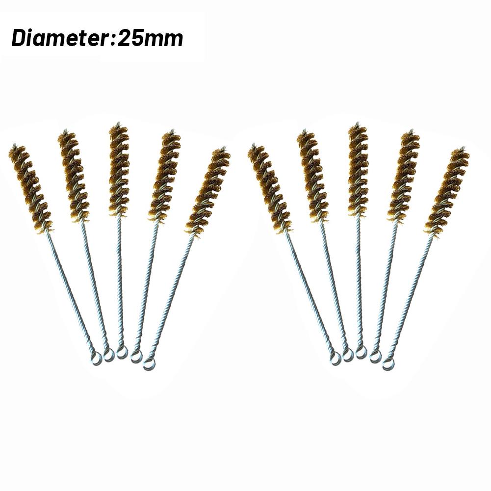 10Pcs 10/15/20/25/30mm Stainless Steel Cylinder Wire Tube Pipe Cleaning Brush Thread Wire Pipe Cleaner Bore Brush Cleaning Tools
