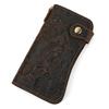Men's Crazy Horse Leather Wallet Genuine Long Iron Chain Anti Theft Handbag RFID Demagnetization Zero
