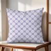 Simple purple plaid Cushion Cover Natural Linen Organic Fabric DoubleSided Printing Couch Pillow Covers Home Decor