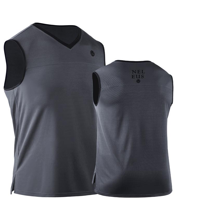Men's Sports Vest Shirts Bodybuilding Tank Tops Training Gym Tee Sleeveless V-neck Jacket