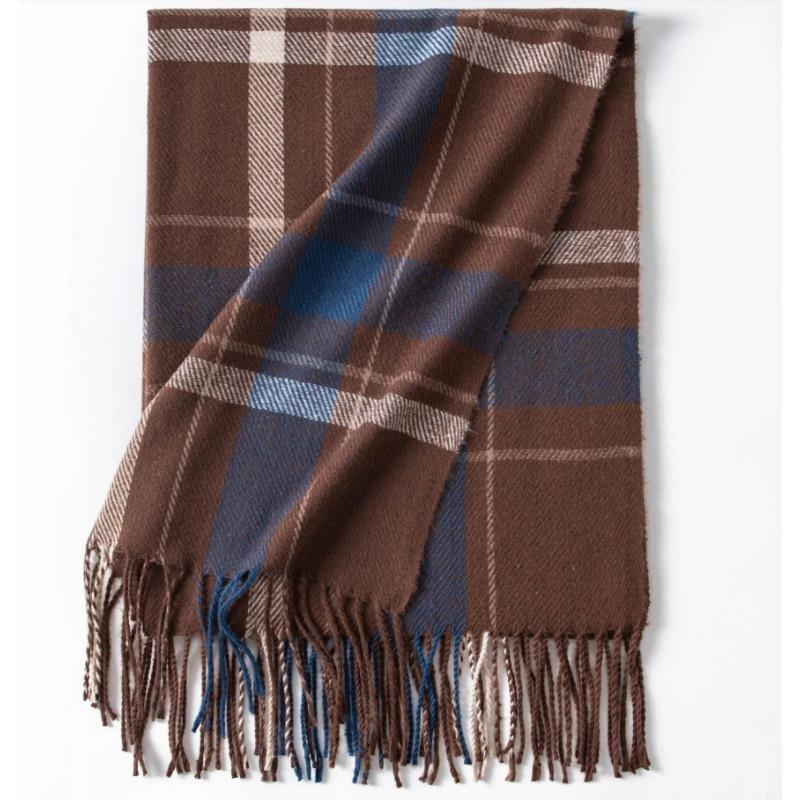 British Style Scarf Women's Winter High  End New Autumn and Winter Thickening Versatile Atmosphere Warm Scarf