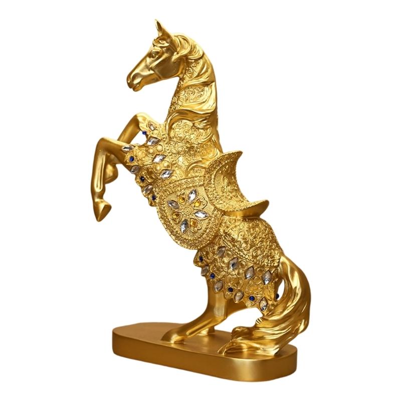Resin Horse Statue Sculptures Decorative Animal Figurines Tabletop Ornament Symbols Wealth Career Home Decorations