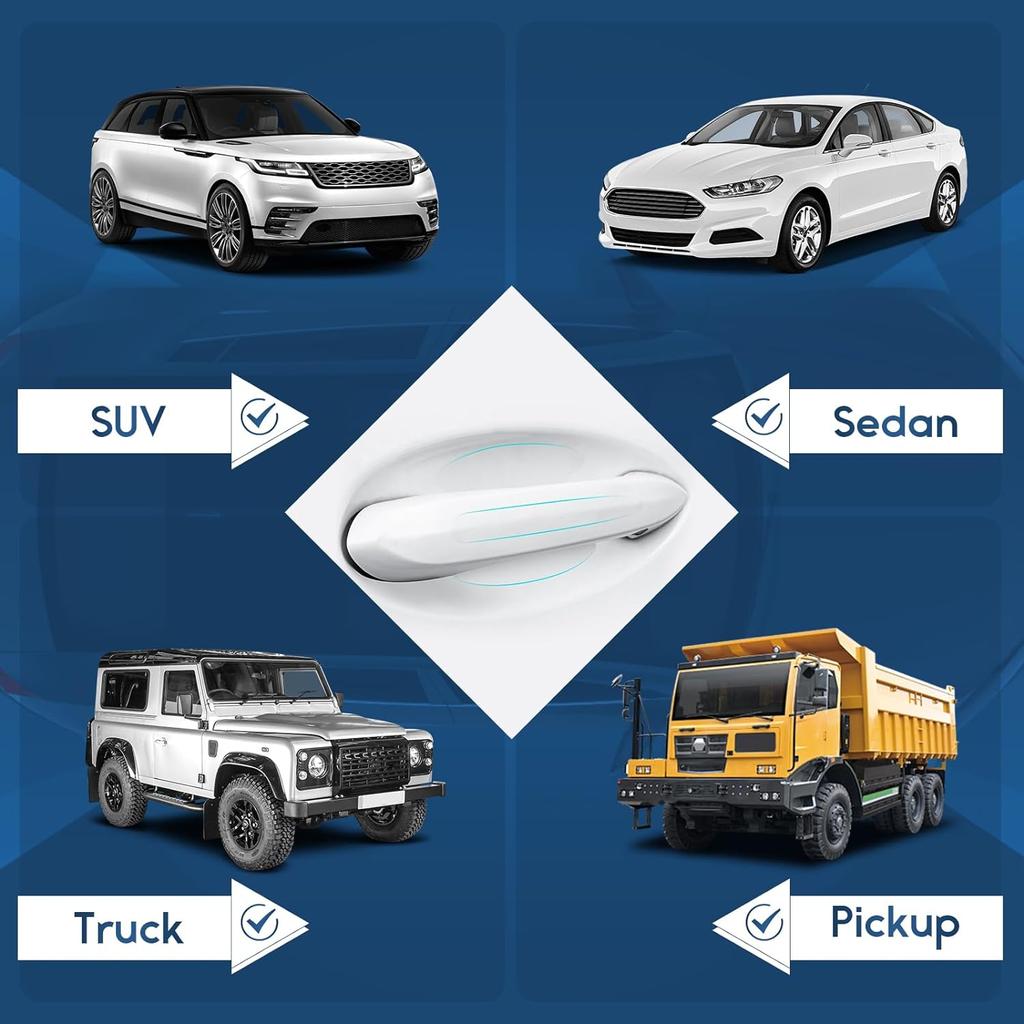 8PCS Car Door Handle Anti-Scratches Sticker, Universal Auto Door Bowl Protective Strips for Cars Trucks SUVs, Automotive Exterior Accessories