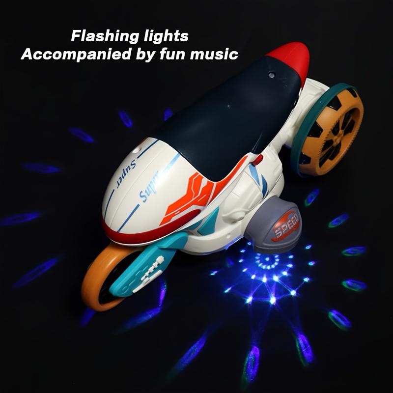 Interstellar Space Motorcycle, Universal Electric Toy, 360° Rotation, Pleasant Music, Beautiful Lights, Safe ABS Material ,battery Not Included