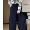 2025 Autumn/Winter Plus Velvet Corduroy Patchwork High Waist Wide-Leg Casual Pants