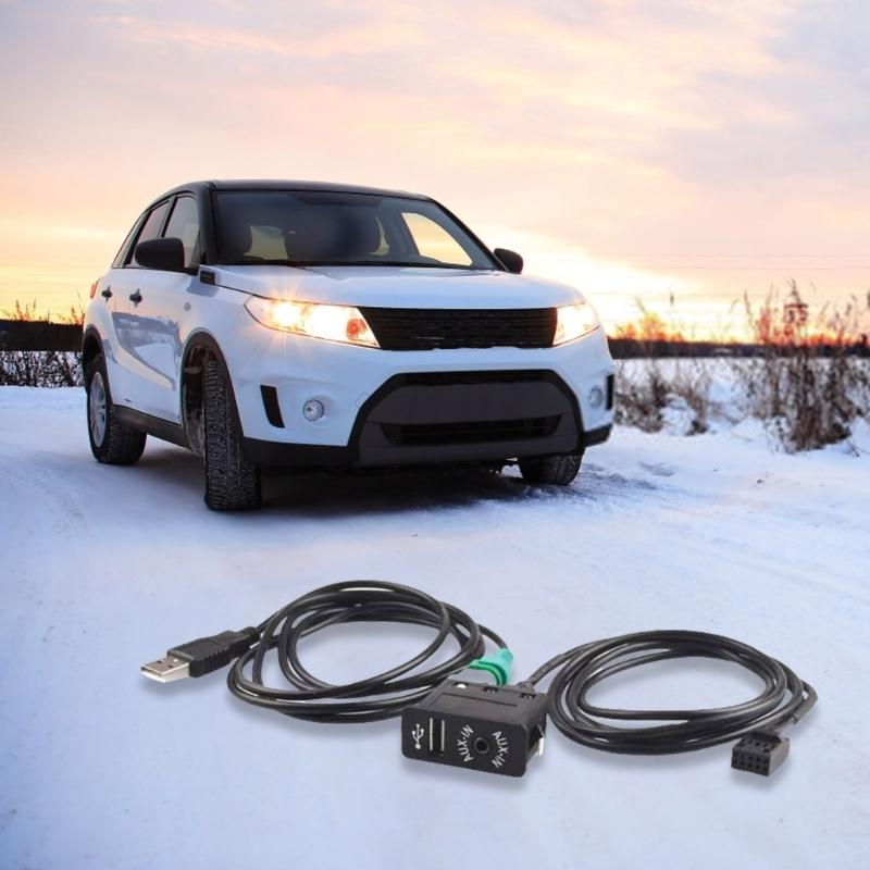 Adapter for E46 Automotive Accessories AUX in USB Switch Connector with USB Wire 10 Pin AUX Cable for Car Stereo