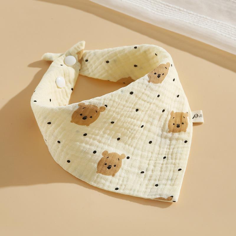 Plant-Dyed Pure Cotton Baby Bib - Unisex Newborn Gauze Drool Bib