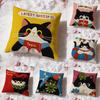 Cartoon Cat Cute Cushion Cover Premium Comfort Reversible Pillow Cove -Two In One Design for Any Room & Car Interior