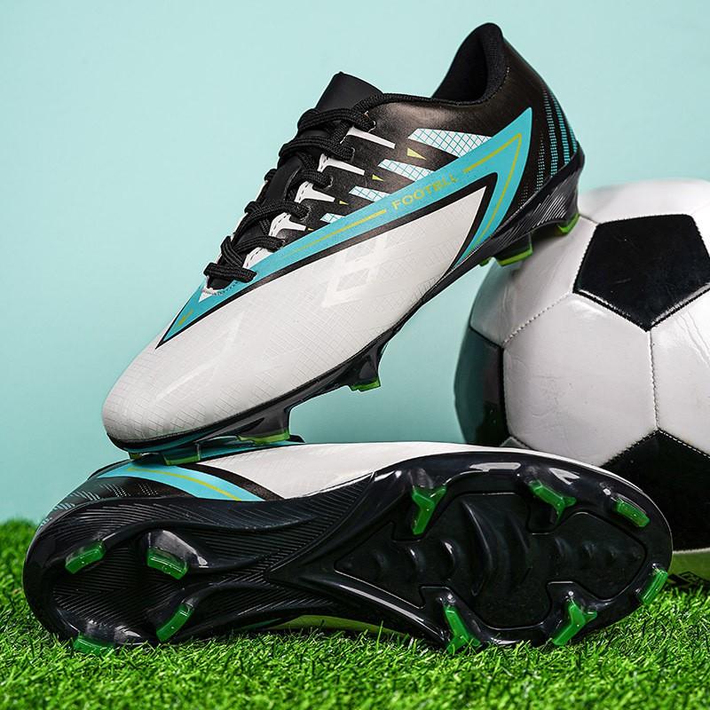 Youth Low-Cut Football Cleats Turf Grass Fields Flexible Sole Breathable Mesh Lining Rubber Outsole