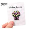 Durable Metal Brooch Enamel Floral Pin for Women, Daffodil Hyacinth Tulip Daily Wear Jewelry Lapel Pin, Decorative Badge Clothing Bags Scarves