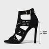 Modne Eilyken Seksowne Słupowe Peep Toe Damskie Lekki Komfort Cienkie Obcasy Sandały na Suwak Pasek z Klamrą Damskie Buty Zapatos Mujer