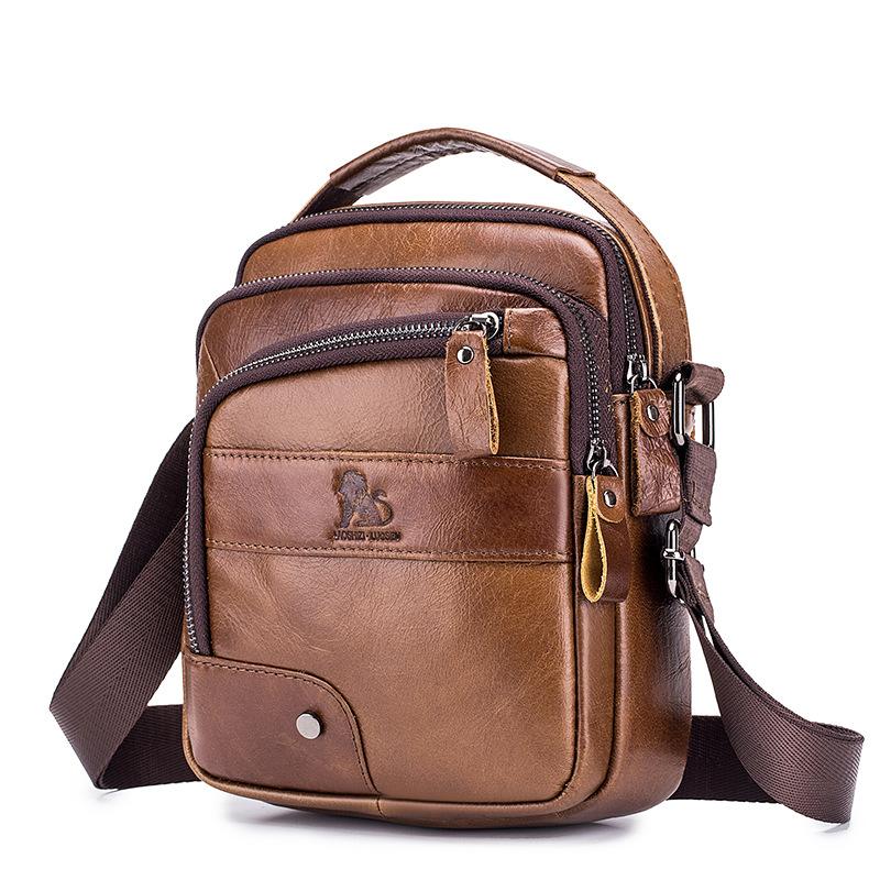 Casual Men's Shoulder Bag Made of Genuine Leather