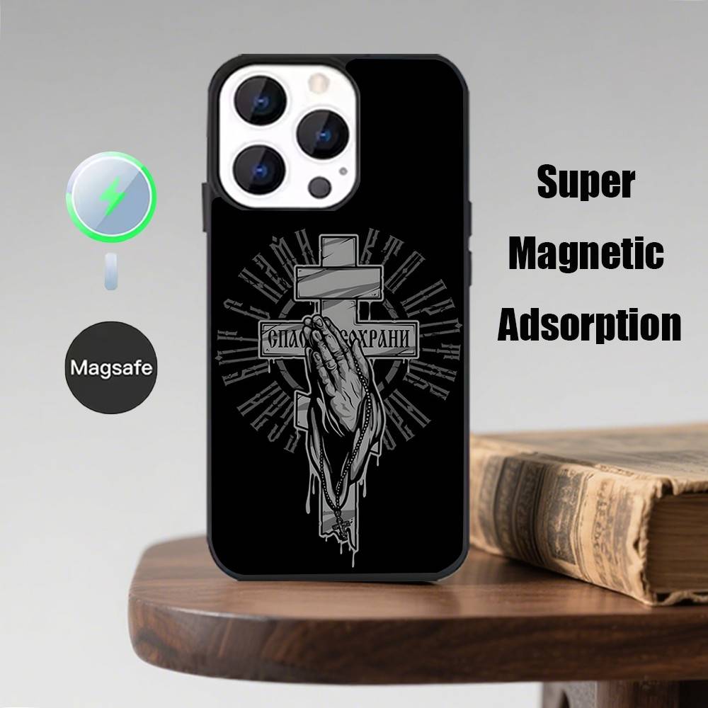 Orthodox Christian Cross Icon Phone Case  For iPhone 16,15,14,13,12,11,Pro,Max,Plus,Mini,Magsafe,Magnetic Wireless Charging Case