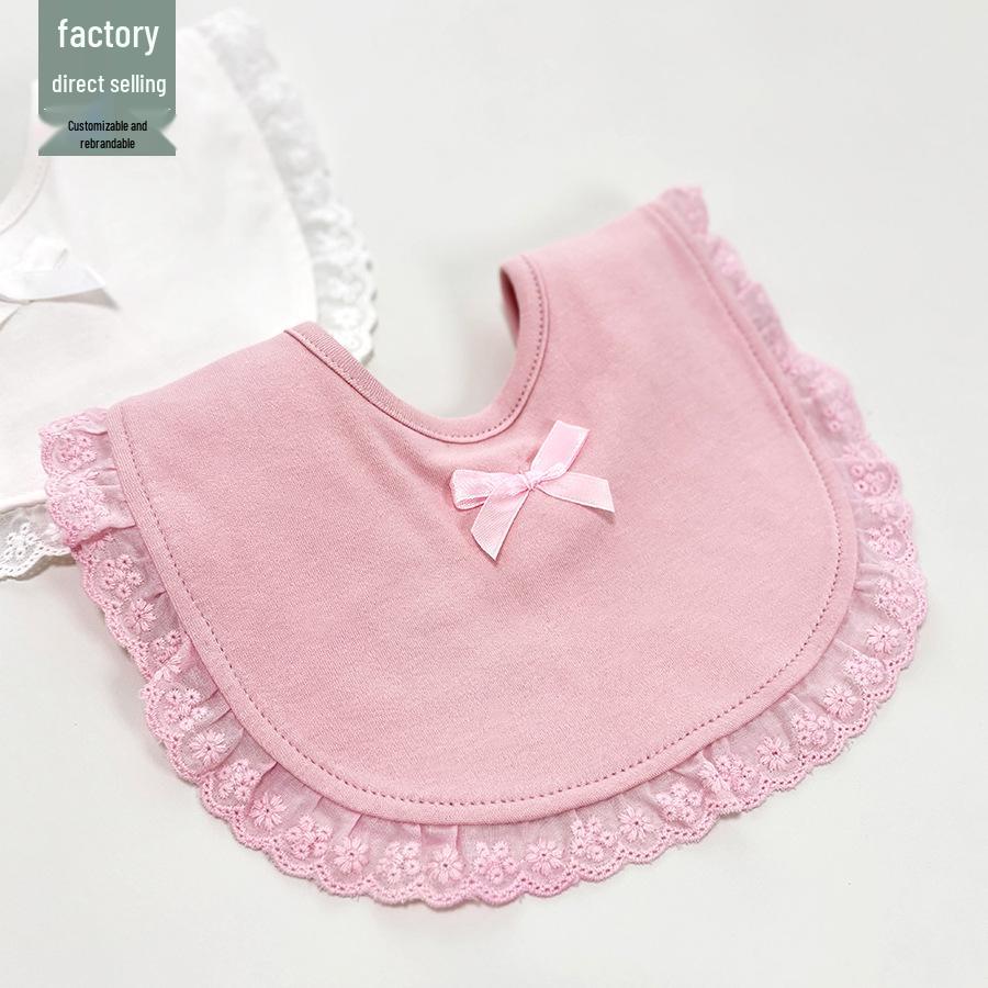 

Premium Cotton Baby Girl Bibs - Soft Newborn Drool Towels, Anti-Spit Protection рожевий