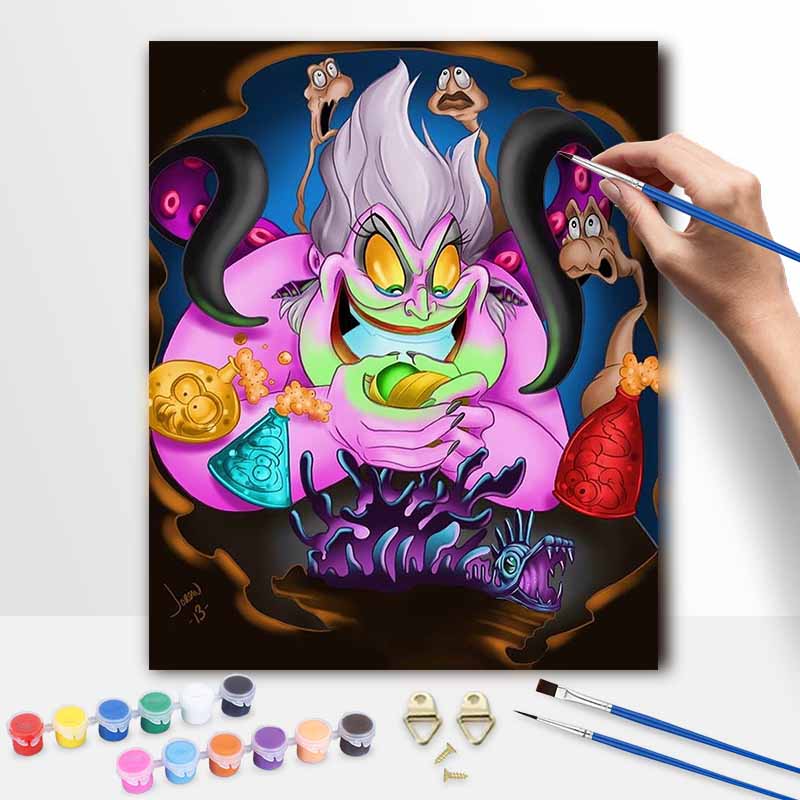 Disney Ursula digital oil painting art handmade diy gift home decoration