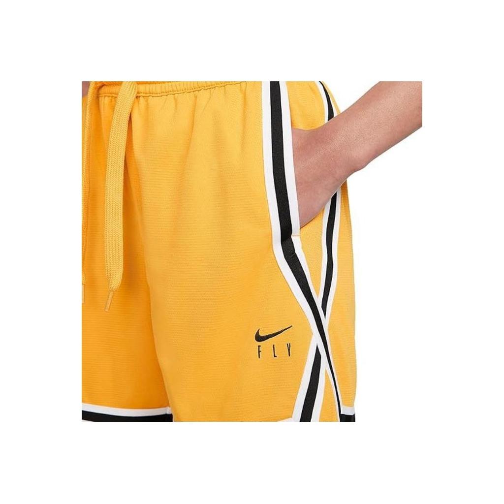 Nike Fly Crossov Embroidered Logo Striped Lace-Up Sports Shorts Women shorts Yellow DH7326-752