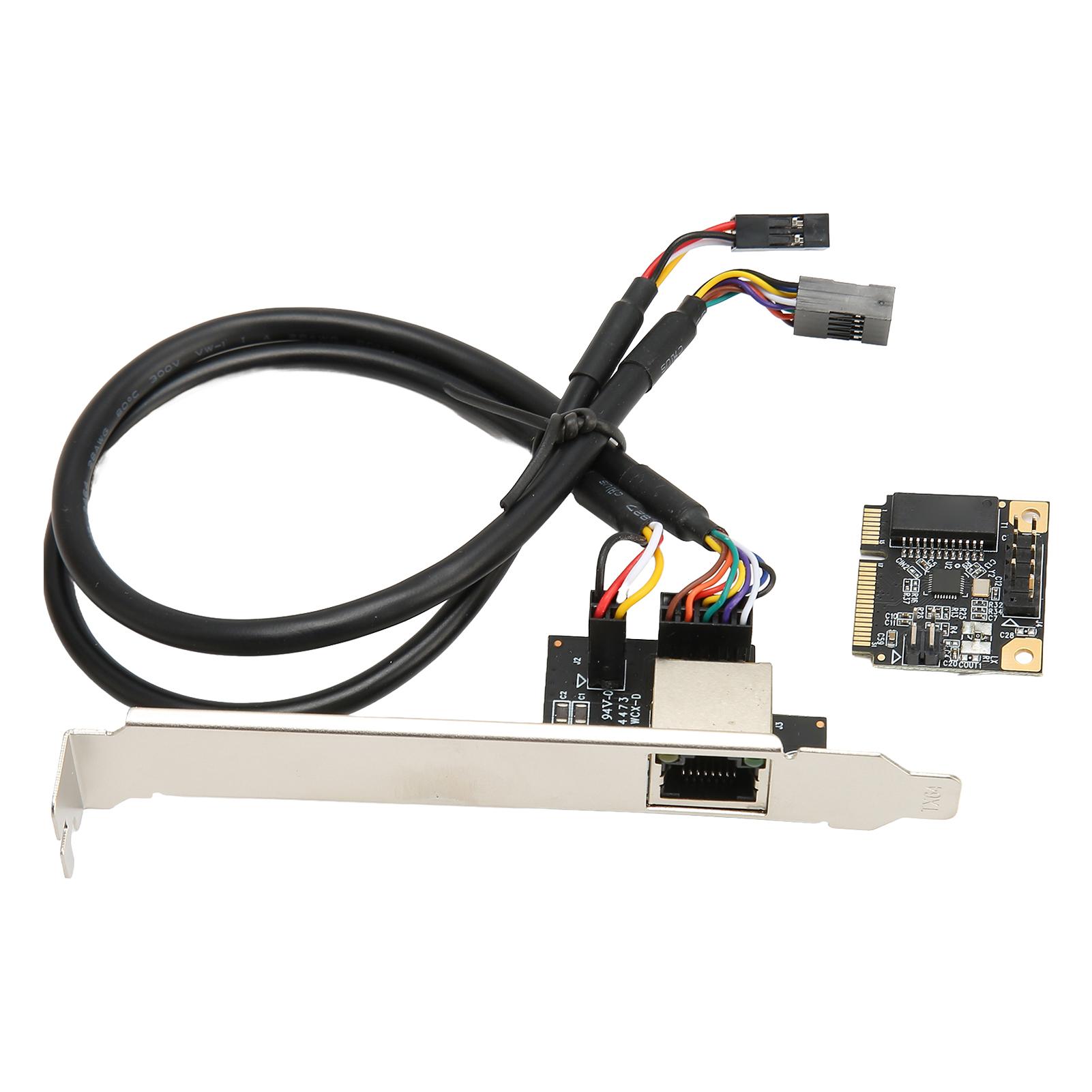 

Mini PCI E Gigabit Ethernet Card 1000Mbps Gold Pin Efficient Heat Dissipation RJ45 LAN NIC Card