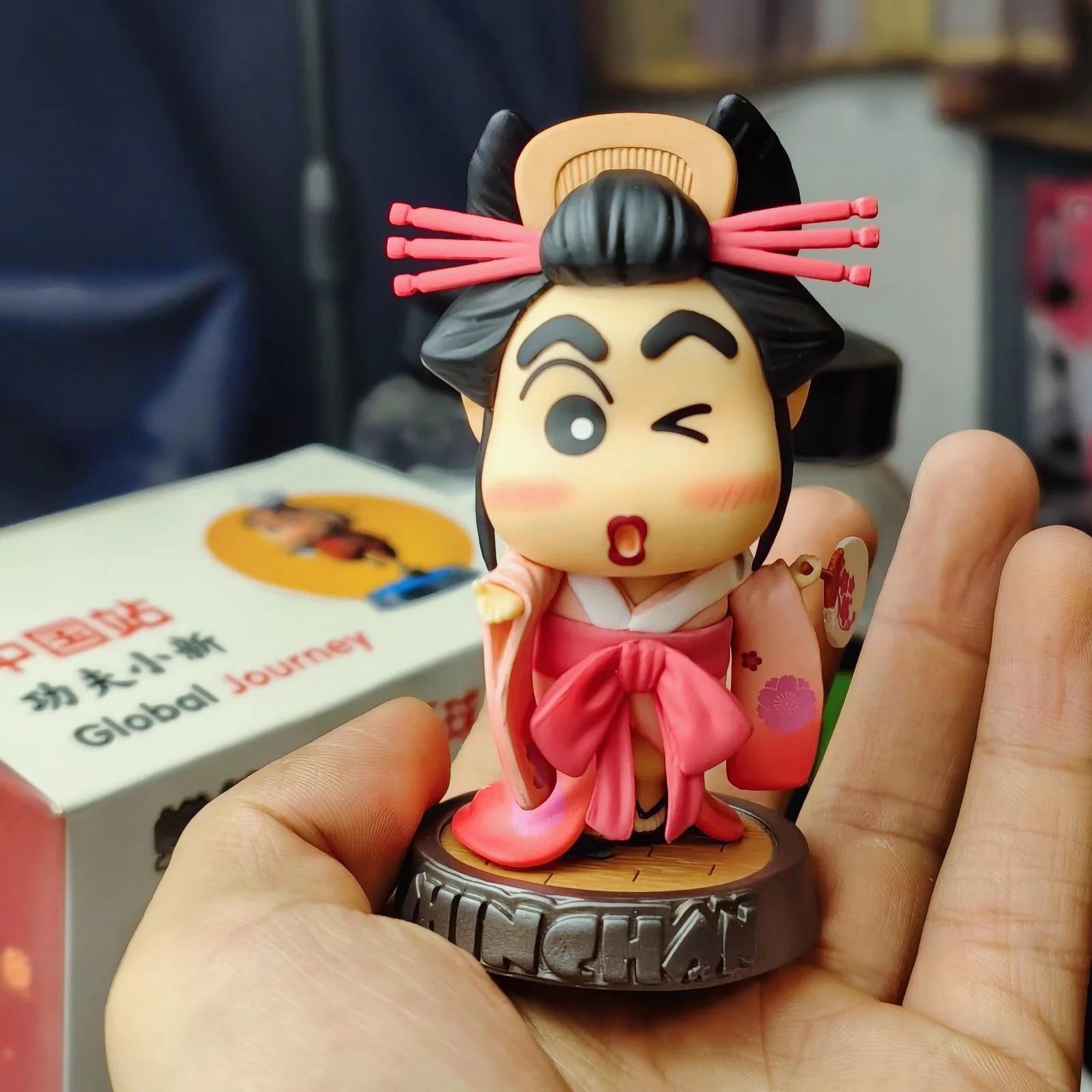

Crayon Shin-chan Nohara Shinnosuke Anime Figure Cos Geisha Statue Of Liberty Pvc Action Figurine Collectible Model Toy Doll Gift